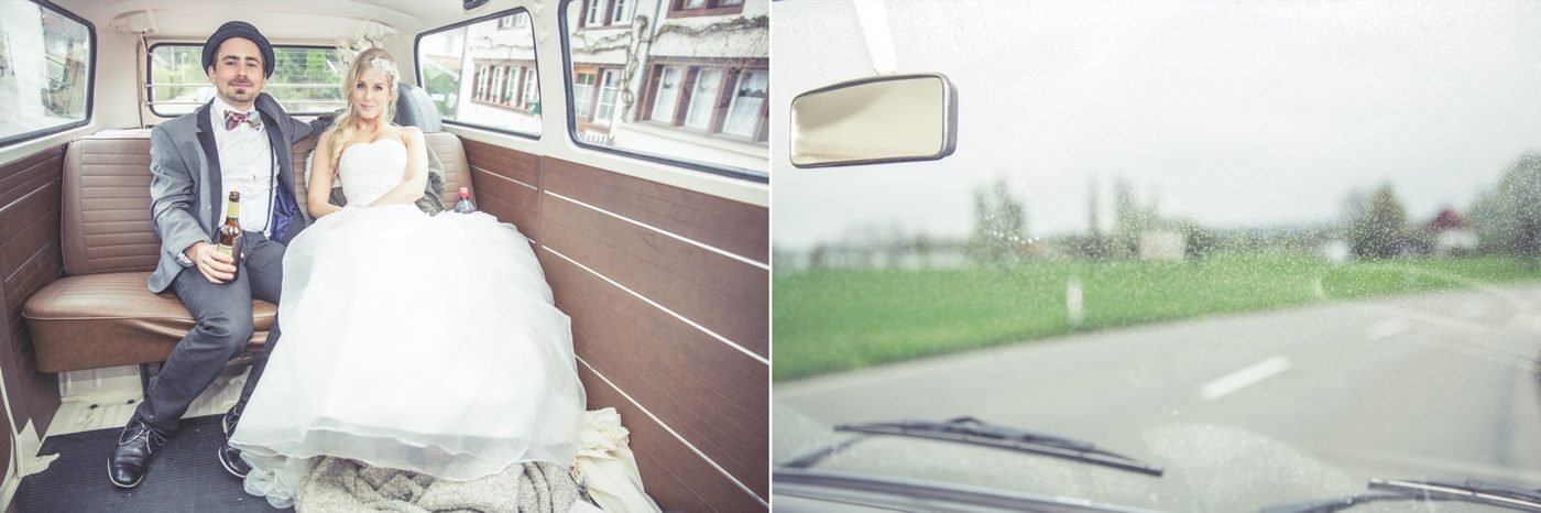 VW Büssli Frontansicht Hochzeit – © Sarah Urech Photography